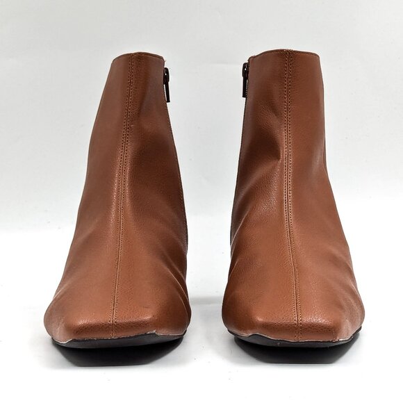Linea Paolo Women Rad Low Heel Square Toe Brown Dressy Office Boots sz 12 - Picture 2 of 10